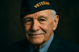 portrait of an elderly veteran, a Photo by Nito