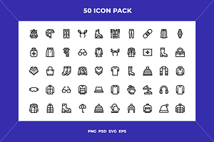 Winter clothes and accessories icons, an Icon by Wencory