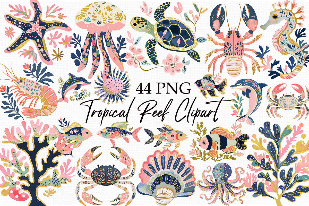Tropical Reef Clipart, an Illustration by Libby Wishes (Photo 1 of 4)