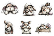Peeking Easter Bunny Clipart, an Illustration by Dream Creation (Thumbnail 5 of 7)