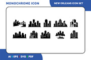 New Orleans Skyline Icon Set, a Solid Icon by Fontmine Studio (Thumbnail 1 of 3)