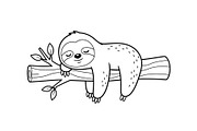 Cute Sloth Line Art Bundle, an Illustration by musafir_fashion (Thumbnail 25 of 51)