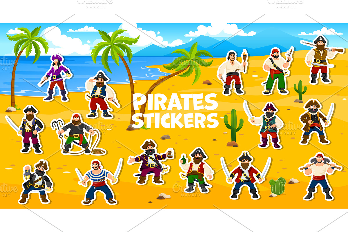 Cartoon pirate corsair characters, a Person Illustration by Buch&Bee