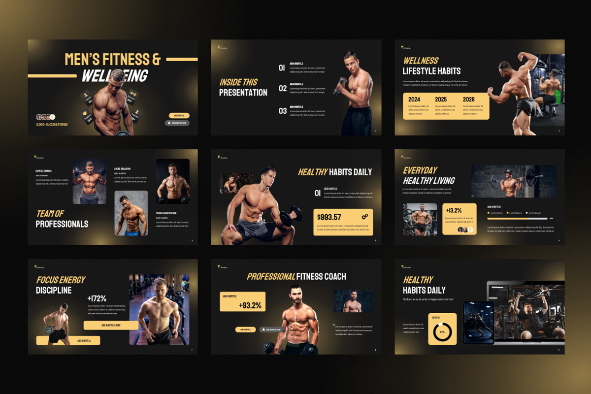 Men’s Fitness & Wellbeing Keynote, a Presentation Template by Loin Studio (Photo 3 of 4)