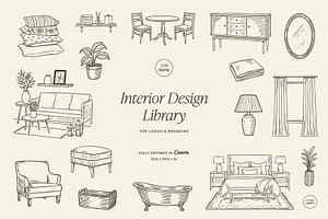 INTERIOR DESIGNER line art clipart, an Object Illustration by Crocus Paperi