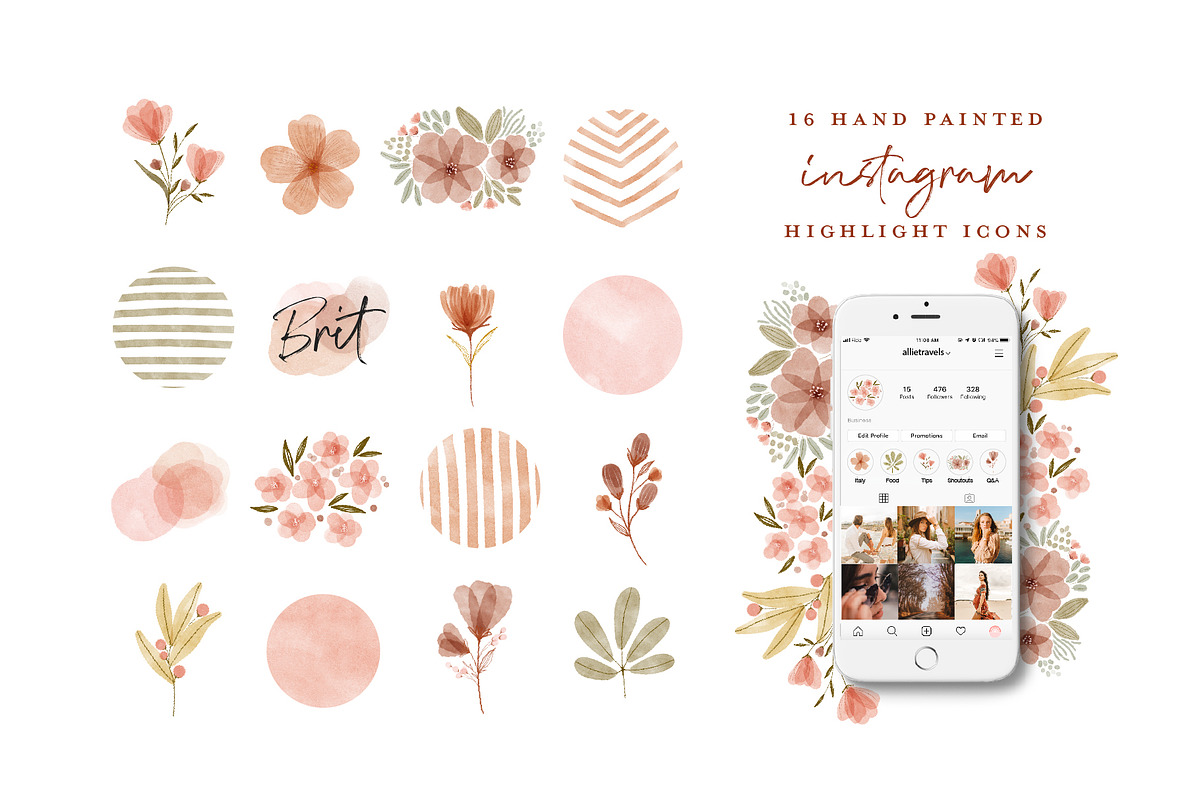 64 instagram highlight icon bundle, an Illustration by beatriceviyiwi (Photo 2 of 5)