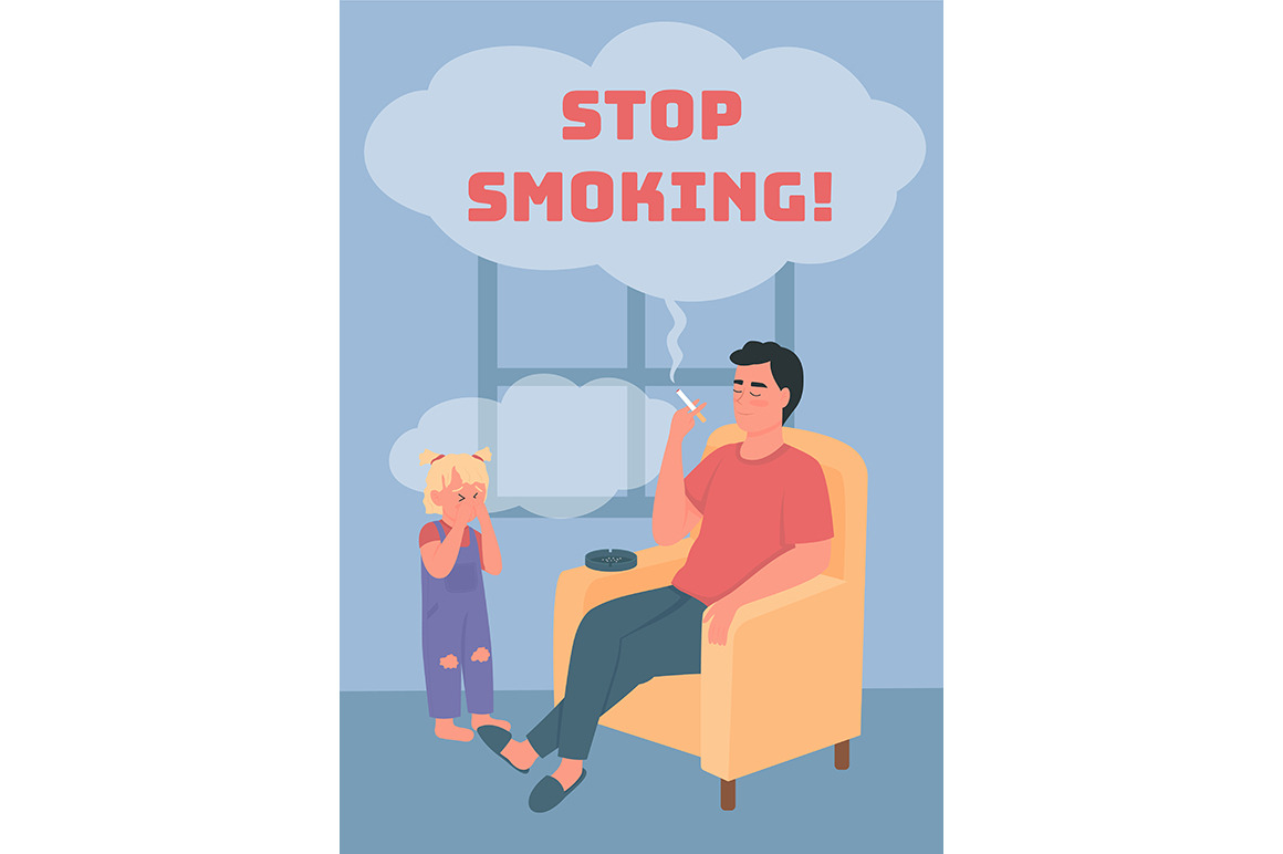 Stop smoking poster flat template, a Flyer Template by The img ...