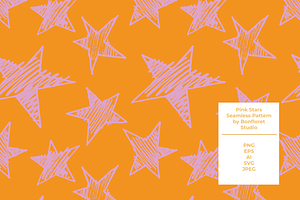 Pink Stars Seamless Pattern
