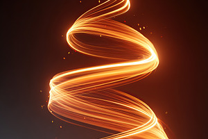 Swirling orange light creates an abstract shape against a dark background, an Arts & Entertainment Photo by AlyaAnd