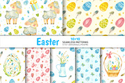 Easter Seamless Pattern, Cute Sheep, a Pattern Graphic by Valin Malin (Thumbnail 1 of 8)