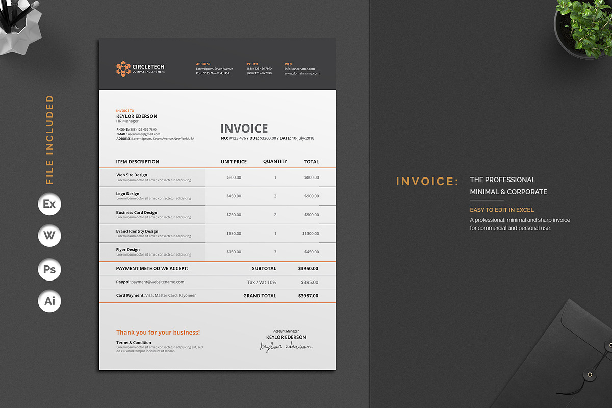 Invoice, a Stationery Template by deviserpark (Photo 4 of 5)