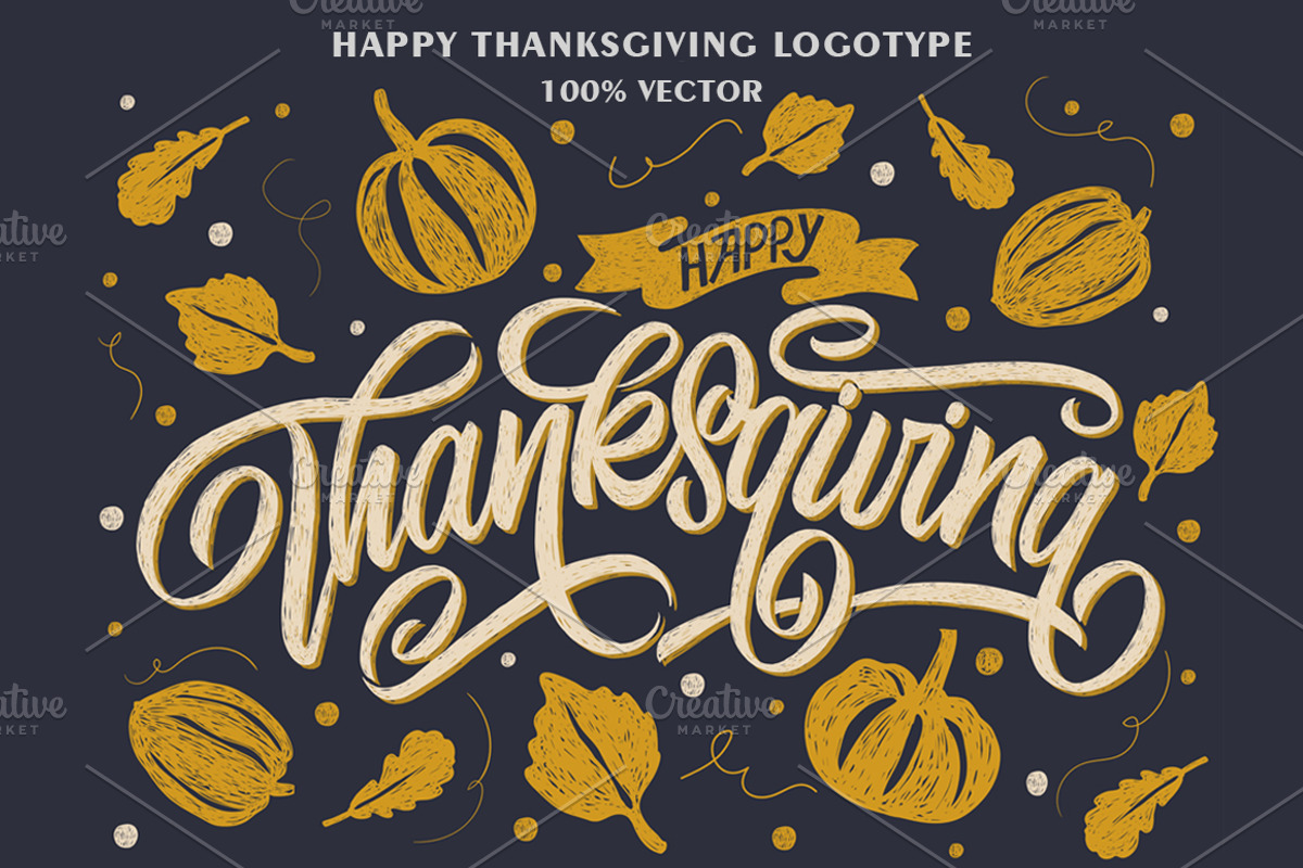 Happy Thanksgiving Logotype, a Poster Template by Anna's Lettering (Photo 1 of 2)