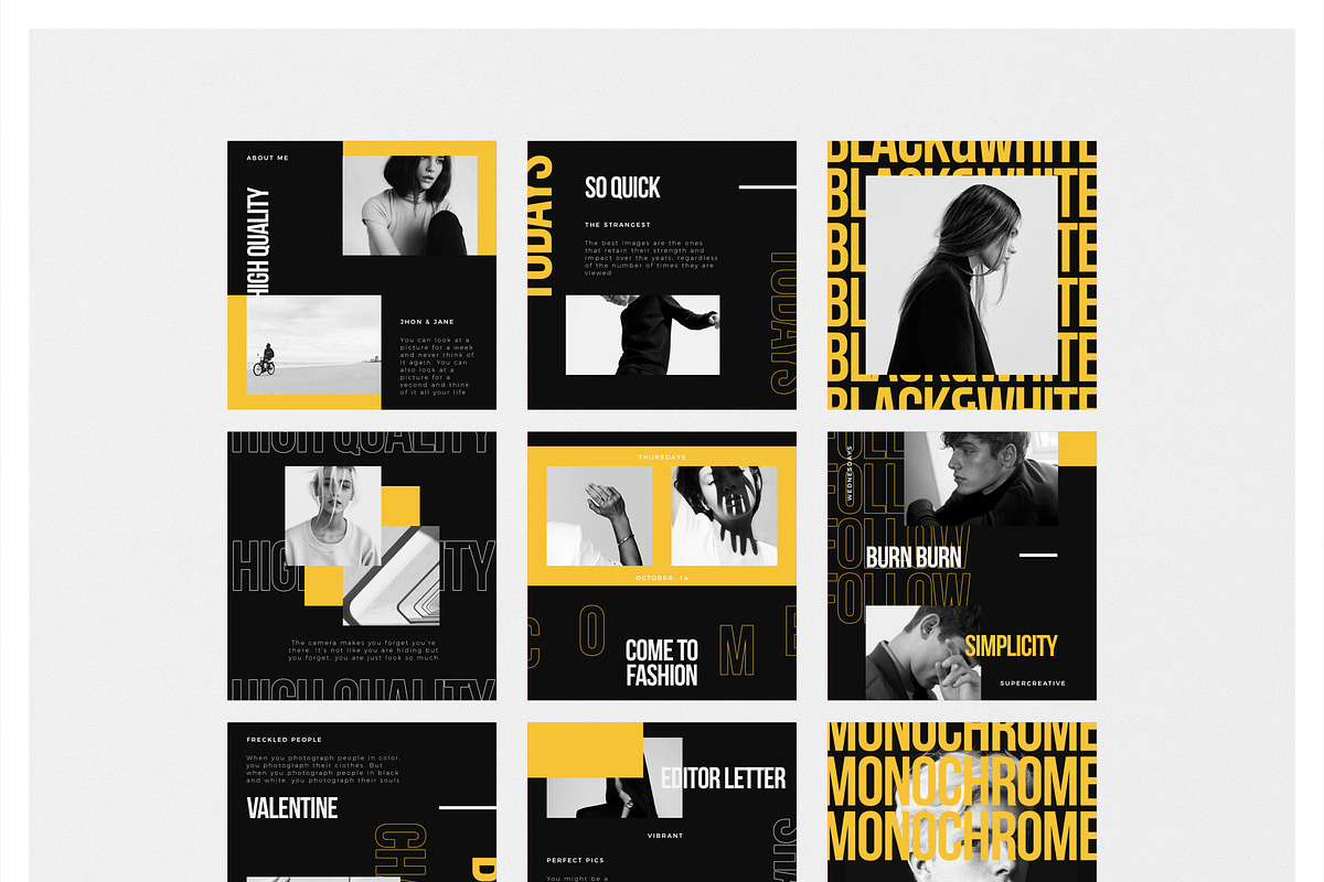 GREY Instagram Feed, a Social Media Template by Aprilea (Photo 7 of 7)
