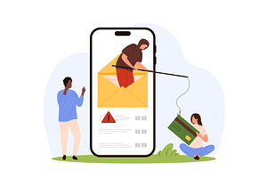 Fraud, cyber attack on personal, a Finance Illustration by Flashvector