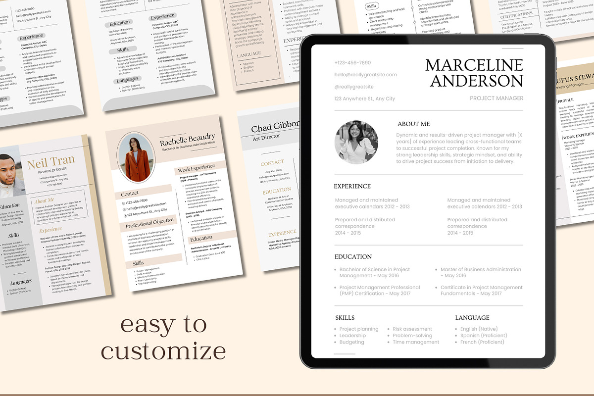 50 Professional Resume Templates, a Templates & Theme by TemplateCastleStore (Photo 8 of 10)