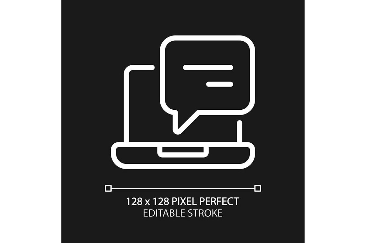 Laptop with speech bubble, an Icon by IMG Visuals