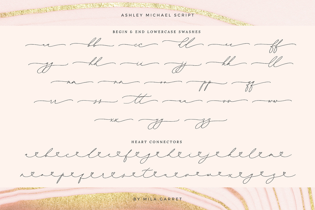 Ashley Michael Heart Wedding Script, a Script Font by Mila Garret (Photo 19 of 20)