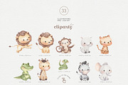 Dream Safari - Watercolor Clipart, an Illustration by Gau Silva Studio (Thumbnail 2 of 5)
