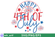 Happy 4th of July SVG PNG Design, a Graphic by mh_arif (Thumbnail 1 of 4)