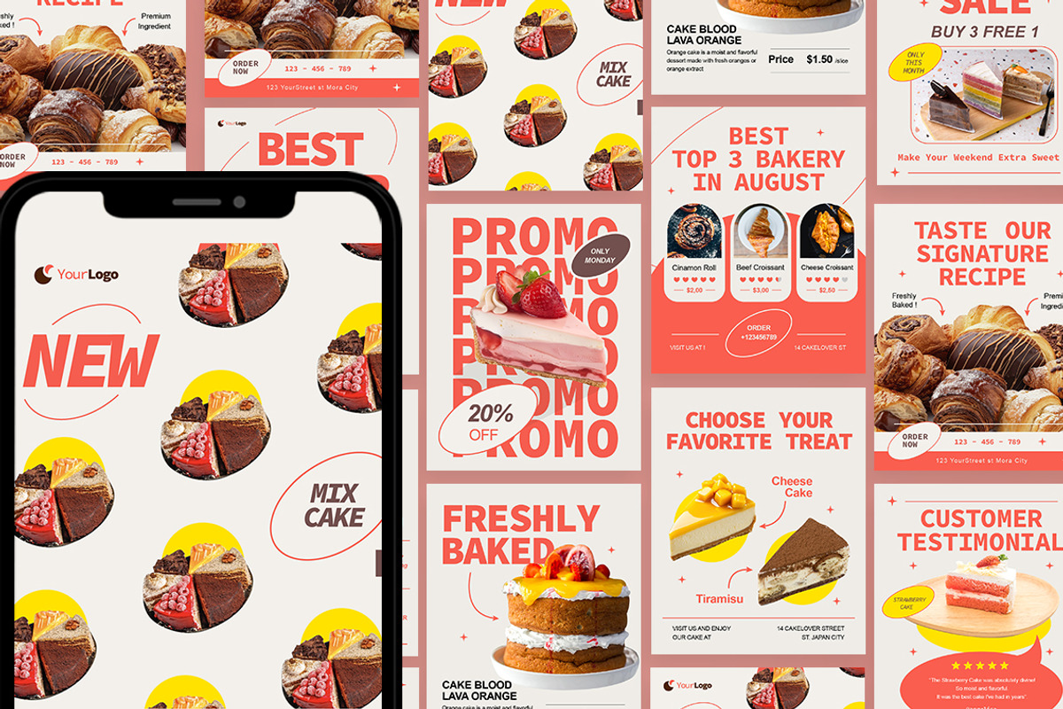 Promotion-Bakery Shop Instagram Feed, a Social Media Template by Jiwstudio (Photo 2 of 5)