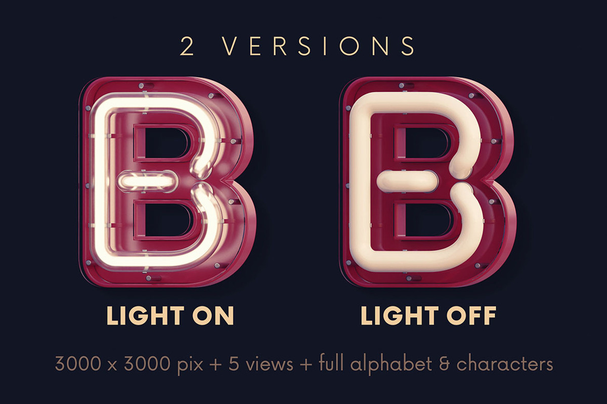 Neon & Matte - 3D Lettering, a Graphic by MIIM (Photo 3 of 9)