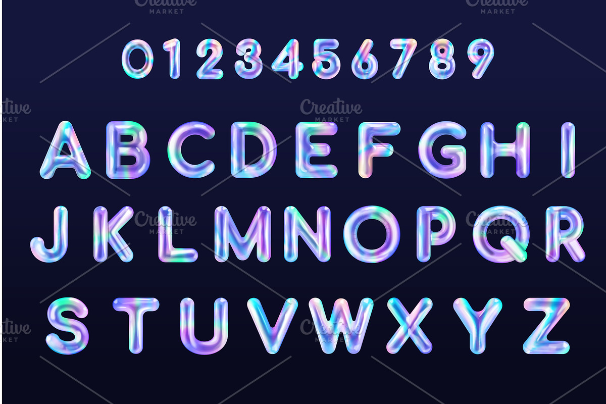 Holographic balloon alphabet, an Object Illustration by Stock-Smart-Start