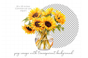 Sunflowers In A Jar Clipart