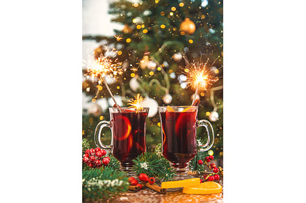 Mulled wine on Christmas background, a Food & Drink Photo by yanadjana