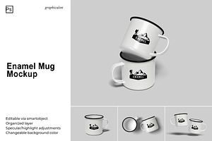 Enamel Mug Mockup, a Cups & Container Mockup by Graphiculon