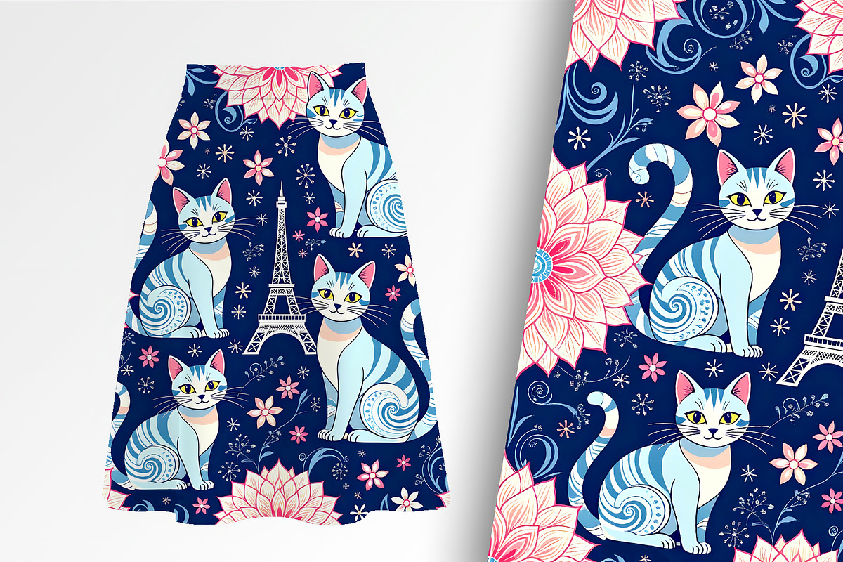 Parisian Cats Background, an Animal Illustration by Sharon Schwalbe (Photo 2 of 5)