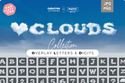 Cumulus Clouds Letters Overlays, a Symbol Font by PhotoSpirit (Thumbnail 1 of 8)