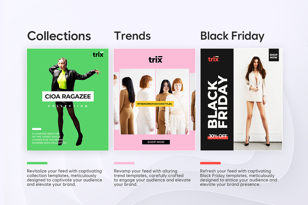 TRIX - 100 Fashion Social Media Pack, a Social Media Template by Vintage Impressions (Photo 7 of 8)