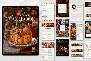 Digital Christmas Cookbook Template, a Magazine Template by BrandPacks