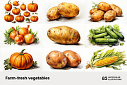 Farm-fresh vegetables. 83 images, a Food Illustration by Handmadefont (Thumbnail 5 of 14)