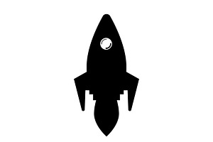 Space Rocket Silhouette Vector