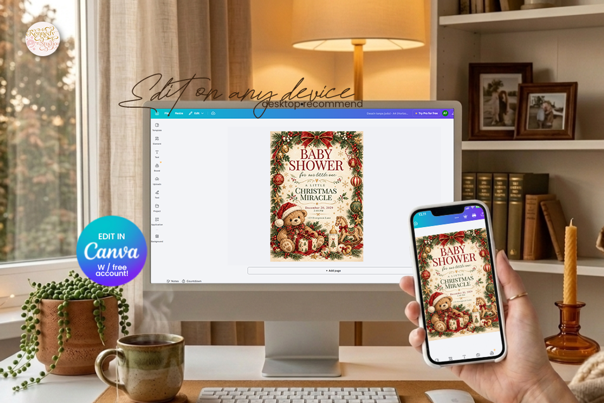 Christmas Baby Shower Bundle Canva, a Marketing Template by KennedyStudio (Photo 22 of 22)