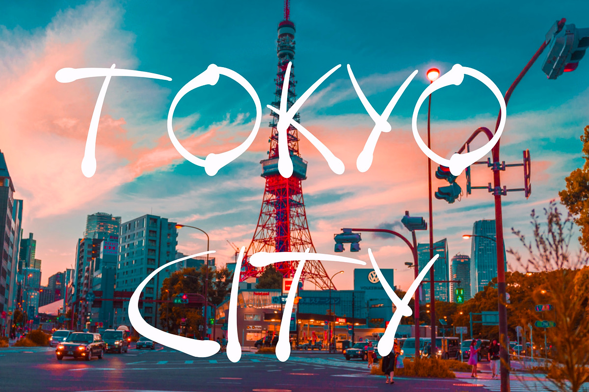 Tokyo City Handwritten Display Font, a Font by Megasetcollections (Photo 4 of 20)