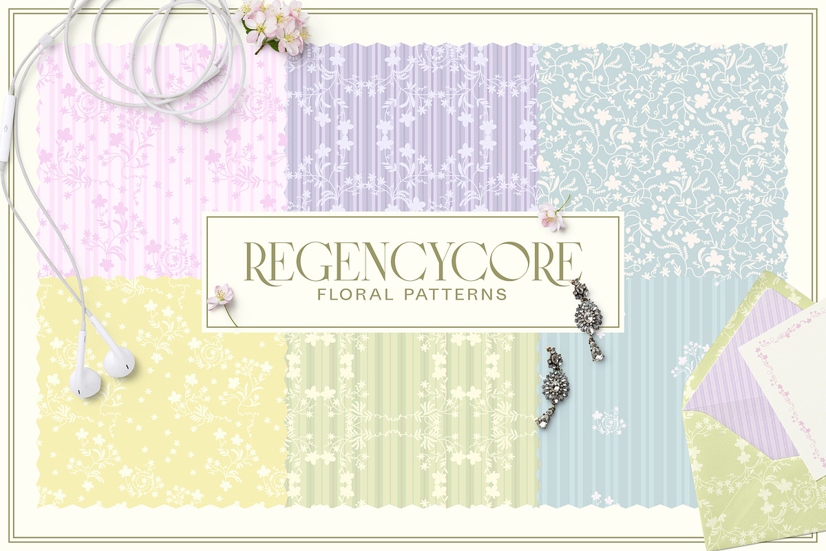 Regencycore. Floral Patterns, a Pattern Graphic by NKTN (Photo 1 of 11)