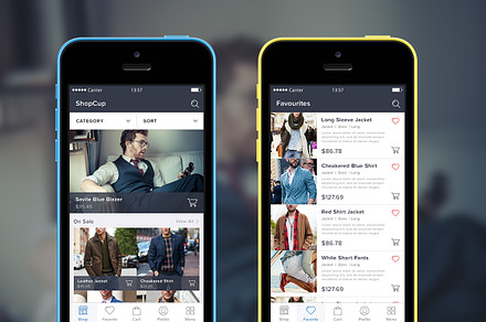 Shopcup Mobile App PSD