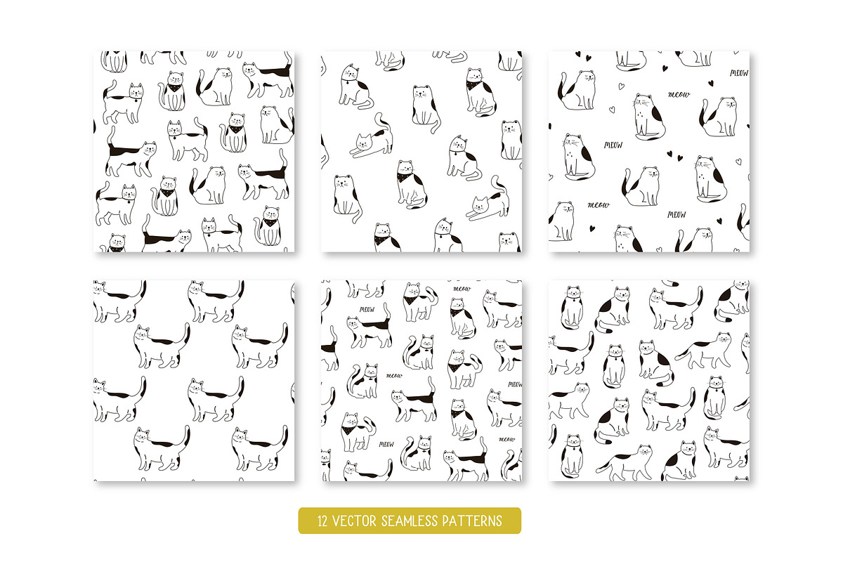Cute cats collection, an Animal Illustration by EltaMaxArt (Photo 3 of 5)