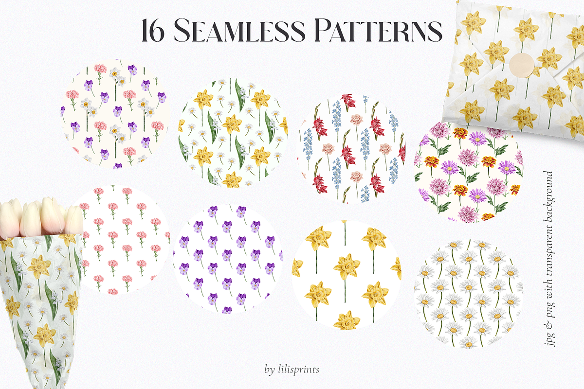 Watercolor Birth Month Flowers, an Illustration by lilisprints (Photo 3 of 5)