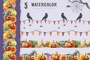 Halloween Watercolor Clipart, a Seasonal Illustration by AnitaPol (Thumbnail 18 of 20)