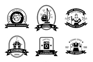 Cleaning Service Graphic Emblems