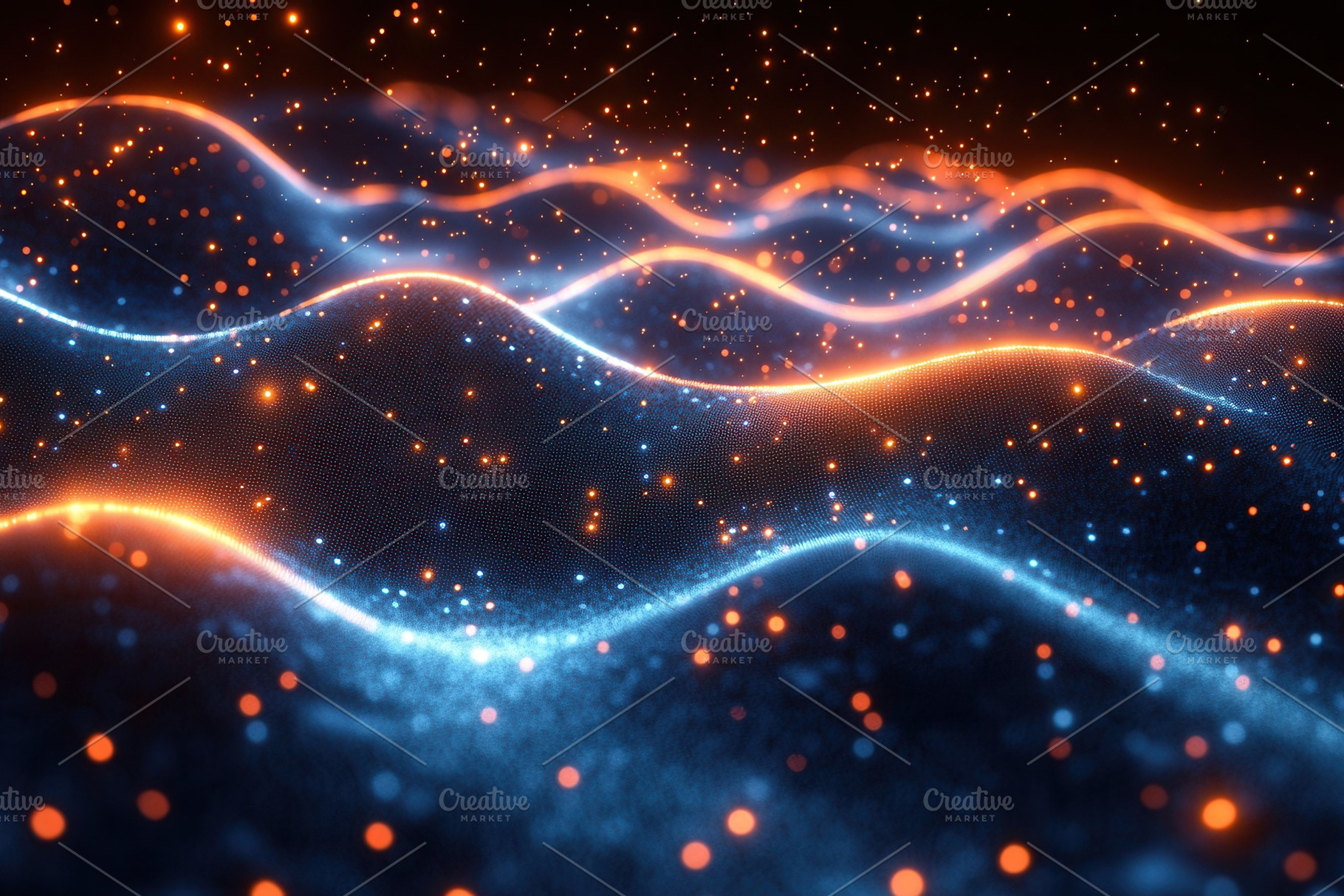 Dynamic waves of light create a mesm, a Photo by Tanuart
