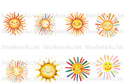 Happy Smiling Sun Clipart, Cute Sun, a Decorative Illustration by BrushstrokeArtGB (Thumbnail 3 of 9)
