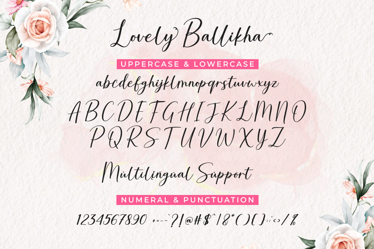 Lovely Ballikha - A Lovely Script Fo, a Script Font by ianmikraz (Photo 6 of 8)
