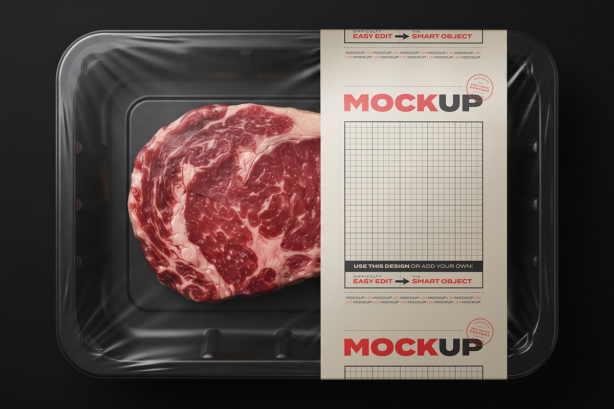 Beef Meat Mockups Collection, a Packaging Mockup by Luuqas Design (Photo 1 of 5)