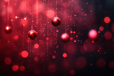 Beautiful red Christmas ornaments wi, a Photo by Tanuart