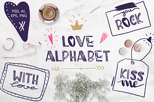 Cute alphabet for Valentine's Day