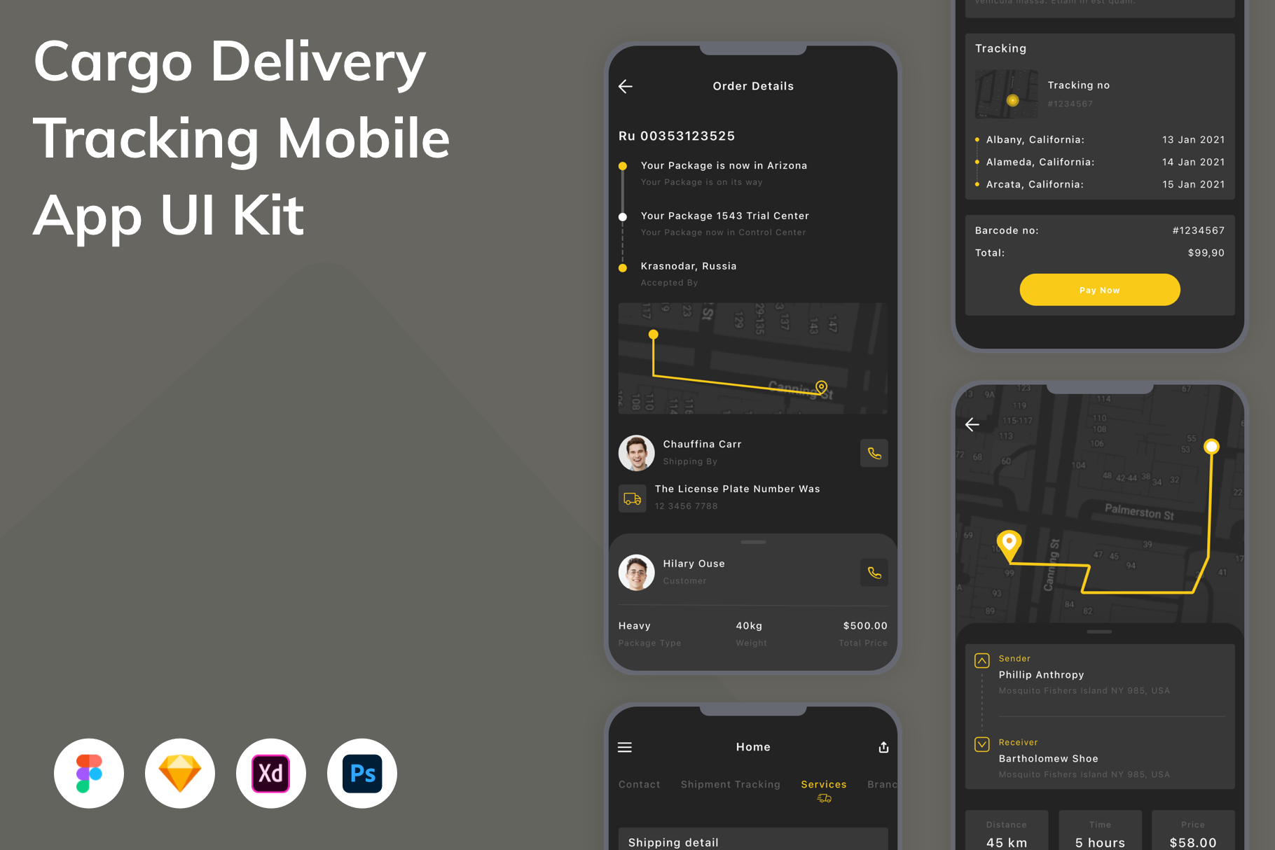 Cargo Delivery Tracking App UI Kit, an UI Kit Template by Betush